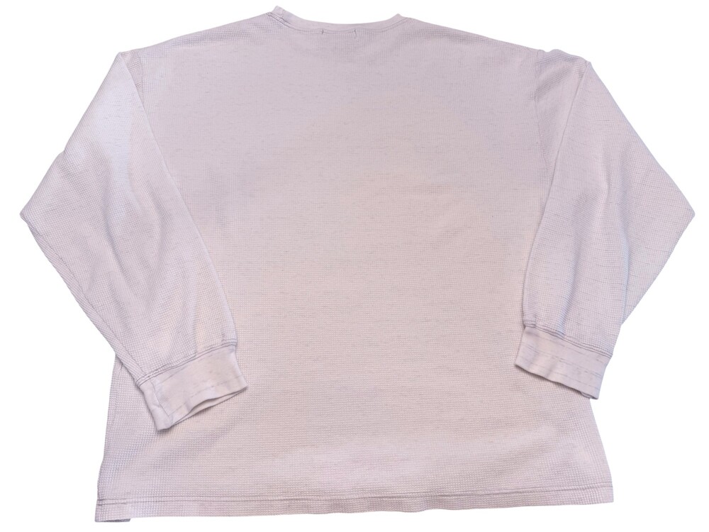 Eddie Bauer Men’s Large Waffle Knit Thermal Shirt White 100% Cotton Long Sleeve